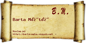 Barta Máté névjegykártya