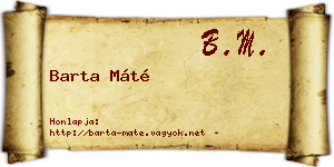 Barta Máté névjegykártya