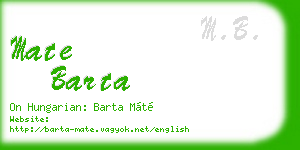 mate barta business card