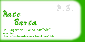mate barta business card